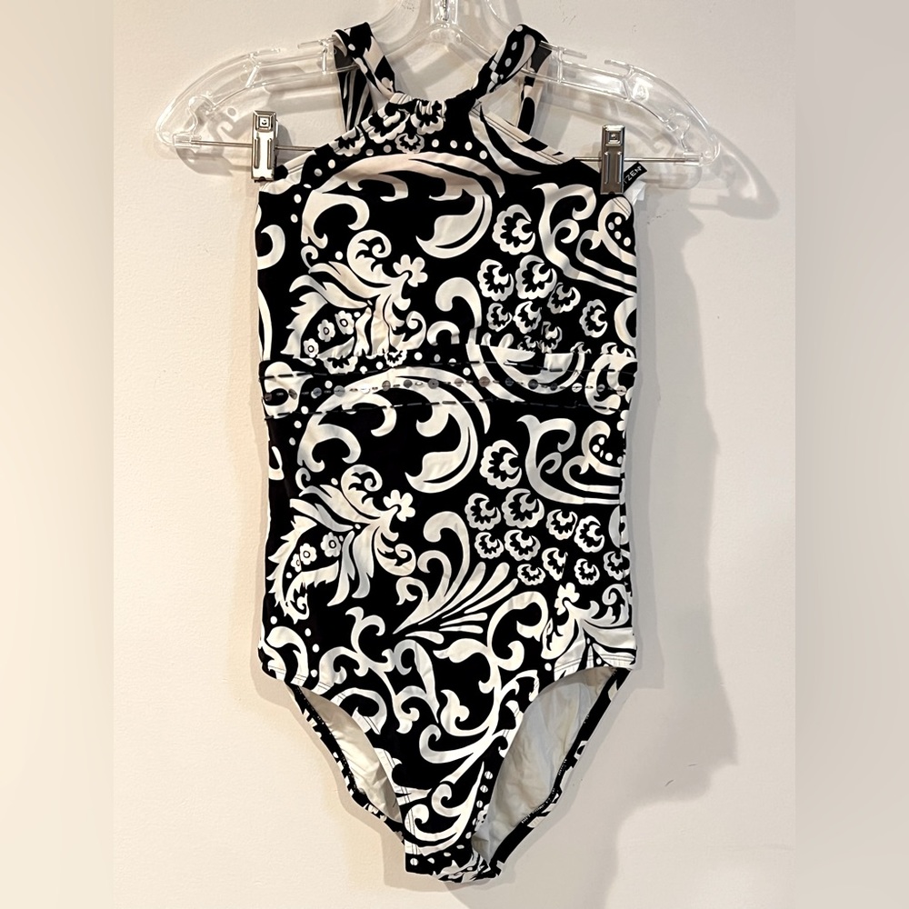 Black/White one-piece bathing suit - size 6